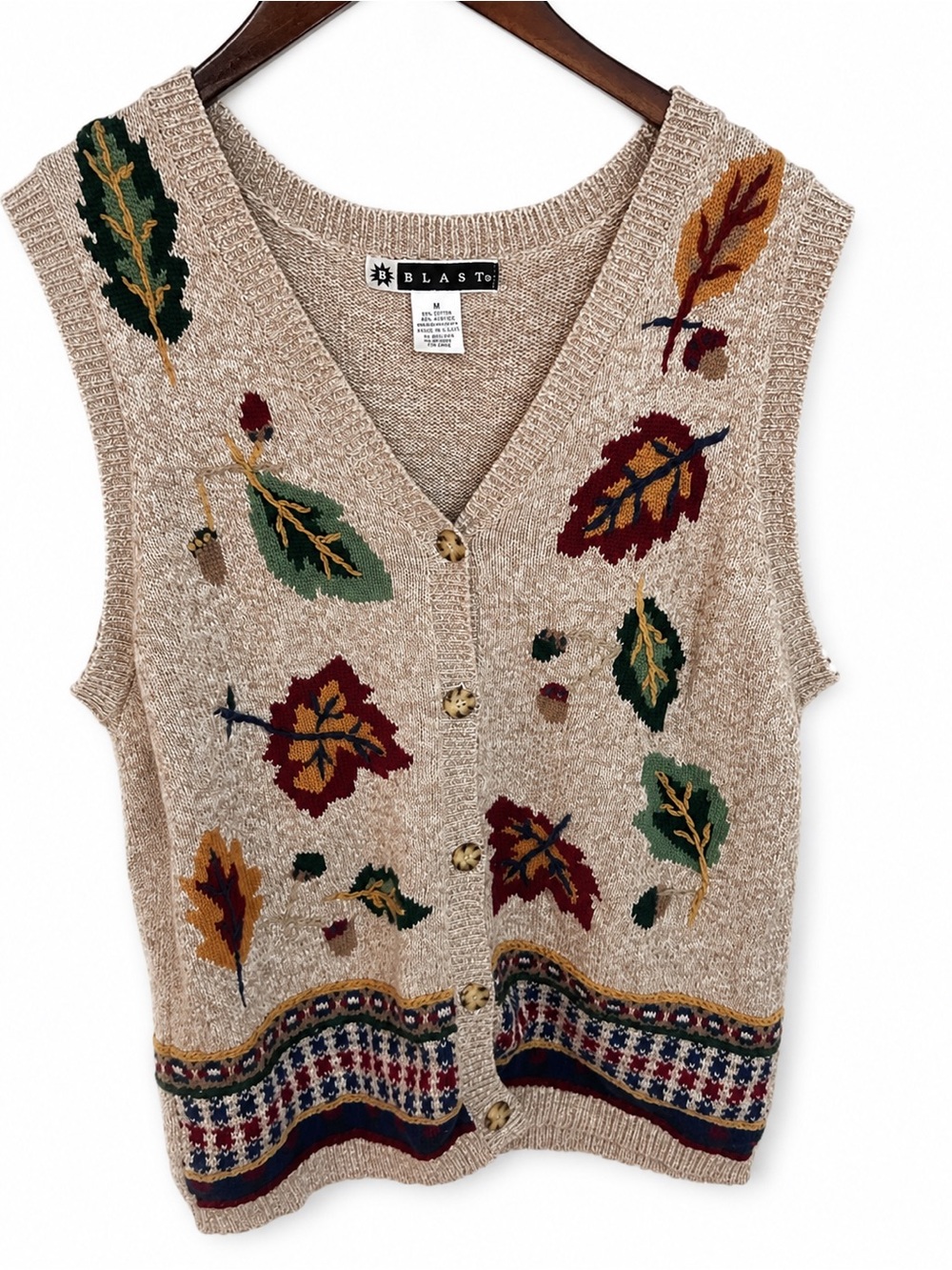 Vintage Granny Core 90’s y2k Autumn Thanksgiving Cardigan Vest